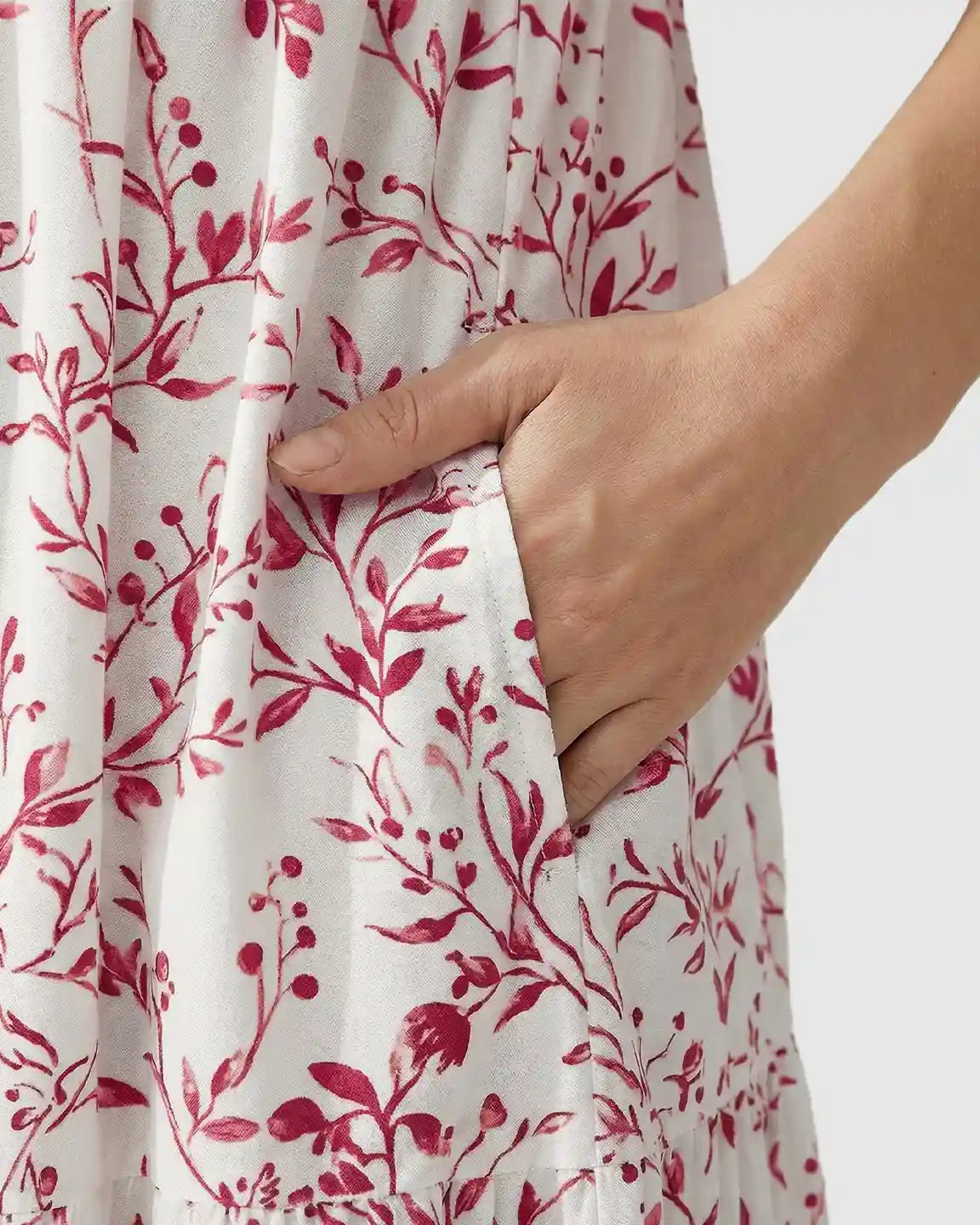 Empire Waist Tiered Maternity Midi Dress