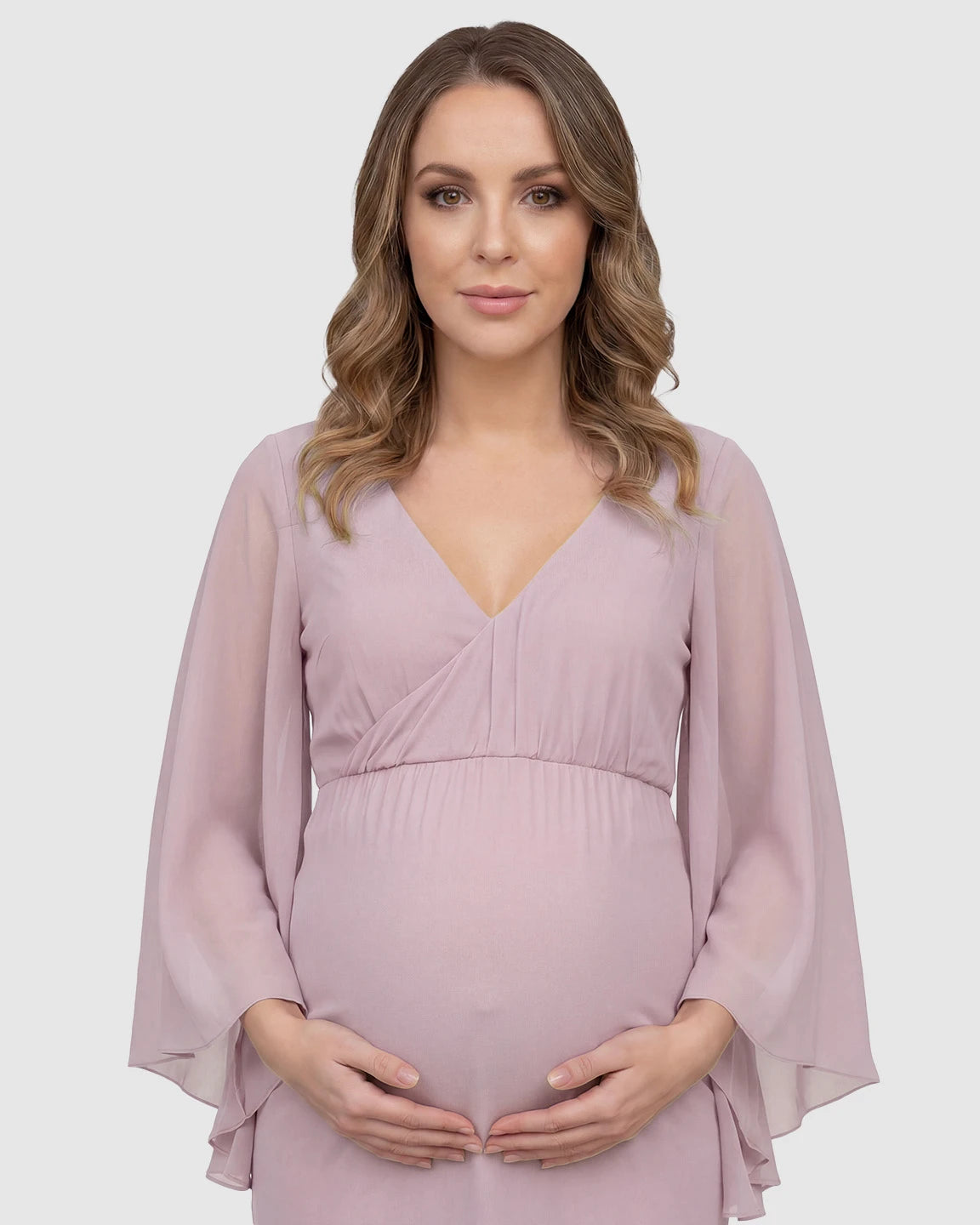 Trailing Hem Elegant Maternity Photoshoot Gown