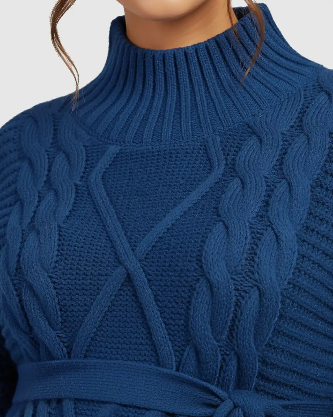 Tie-Waist Knitted Maternity Midi Dress