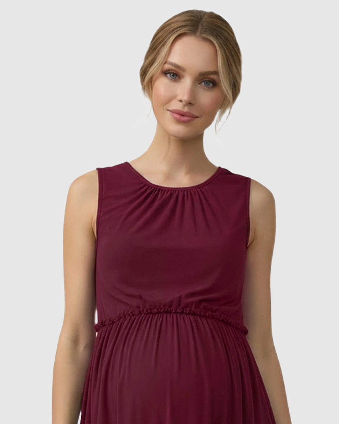 Tiered Ruffle Skirt Casual Maternity Midi Dress