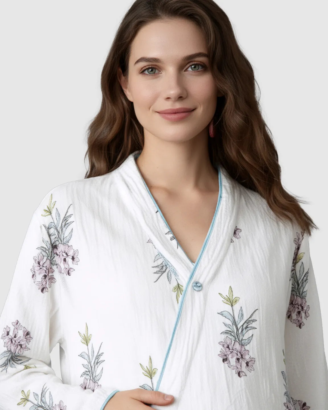 Cotton-Muslin Japanese-Style Maternity Sleepwear Set