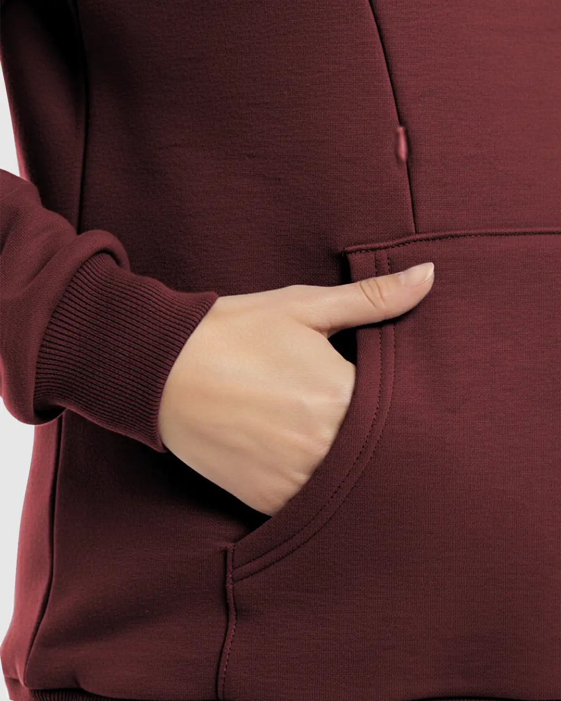 Long-sleeve Kangaroo Pocket Maternity Hoodie