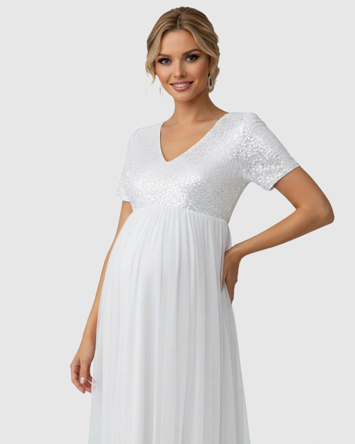 Sequin Bodice Glamorous Maternity Maxi Dress