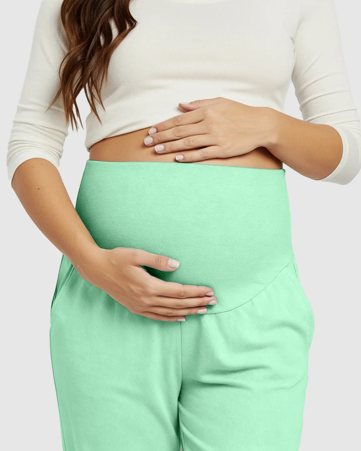 High-Waisted Maternity Capri Pants