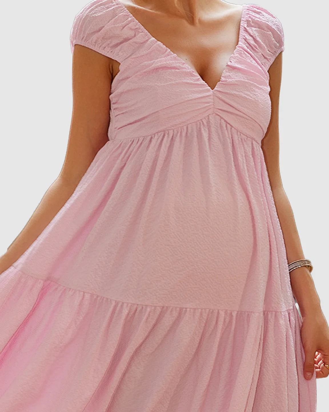 Chiffon Tiered Maternity Maxi Dress