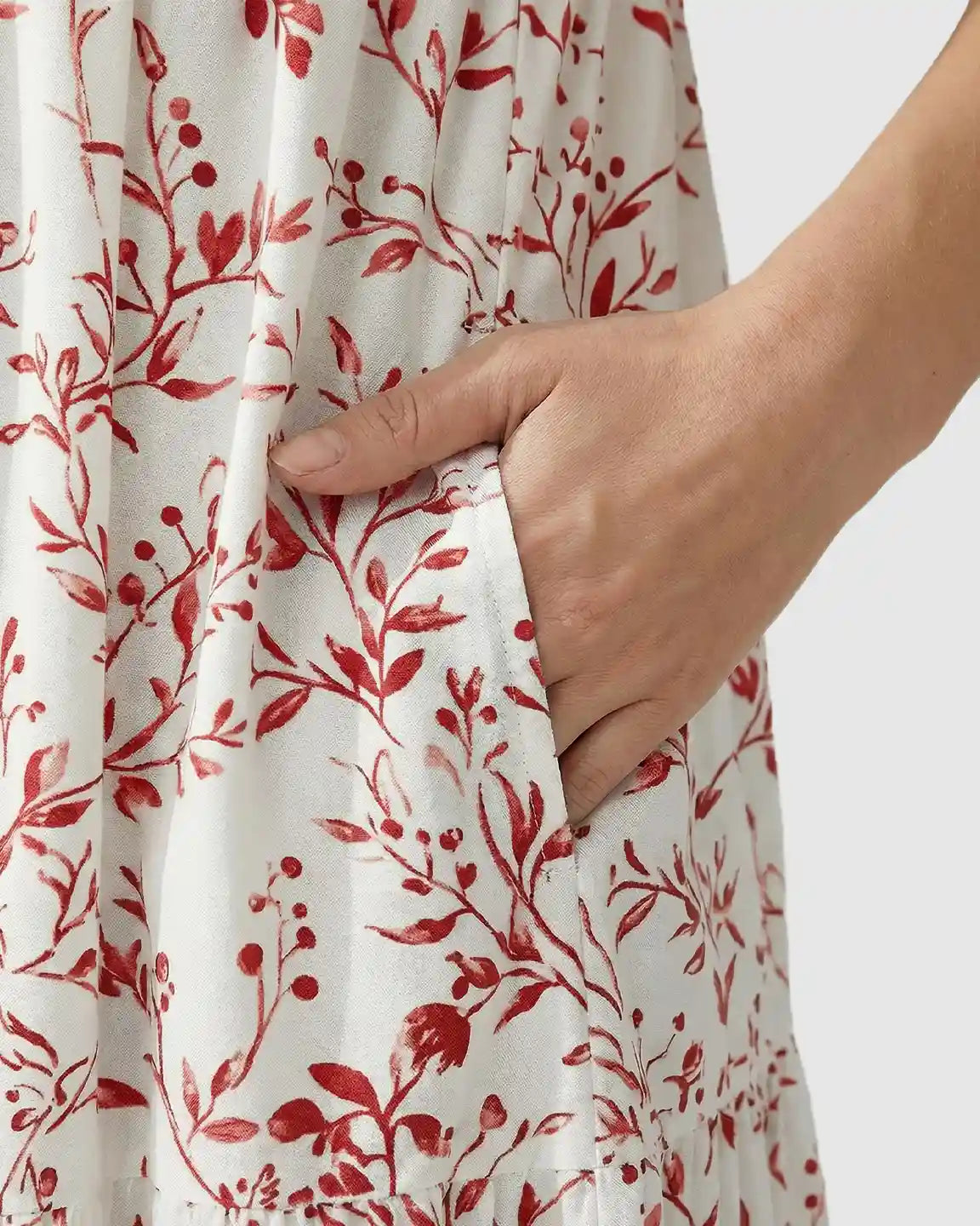 Empire Waist Tiered Maternity Midi Dress