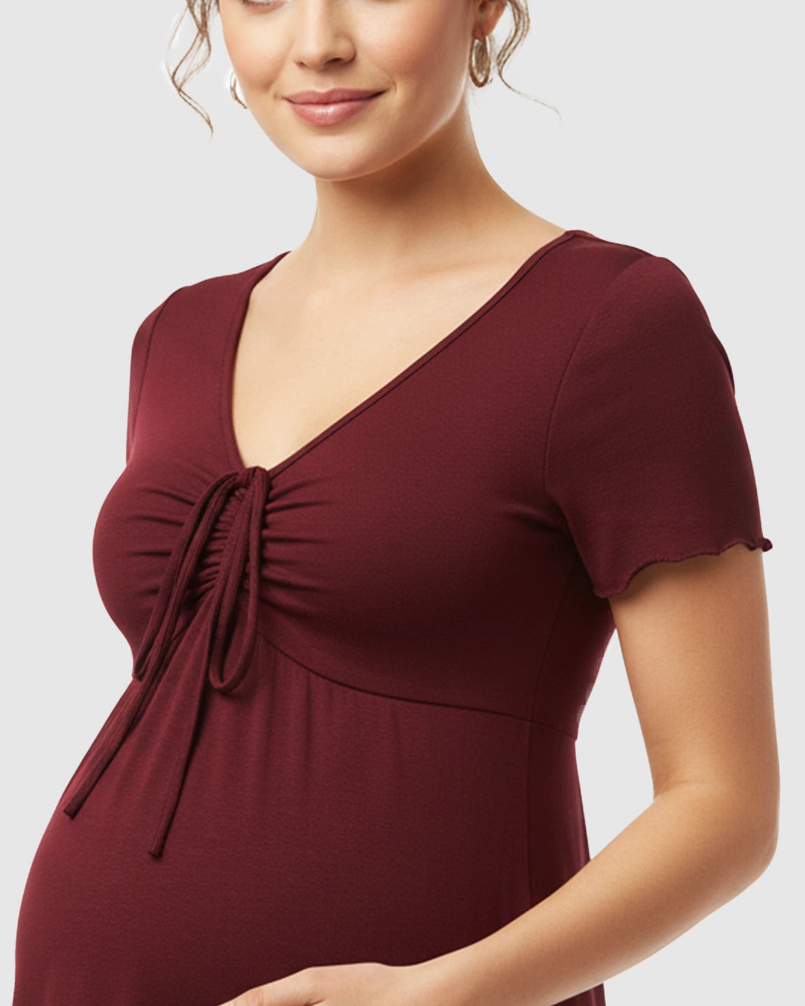 Lettuce Edge Hem Casual Maternity Mini Dress