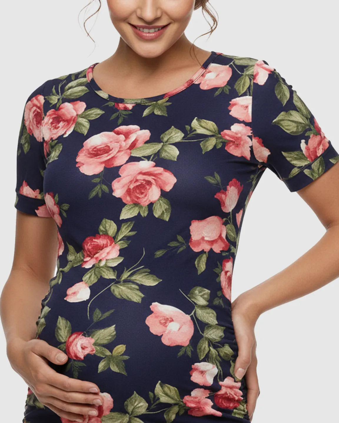 Floral Print Bodycon Maternity Dress