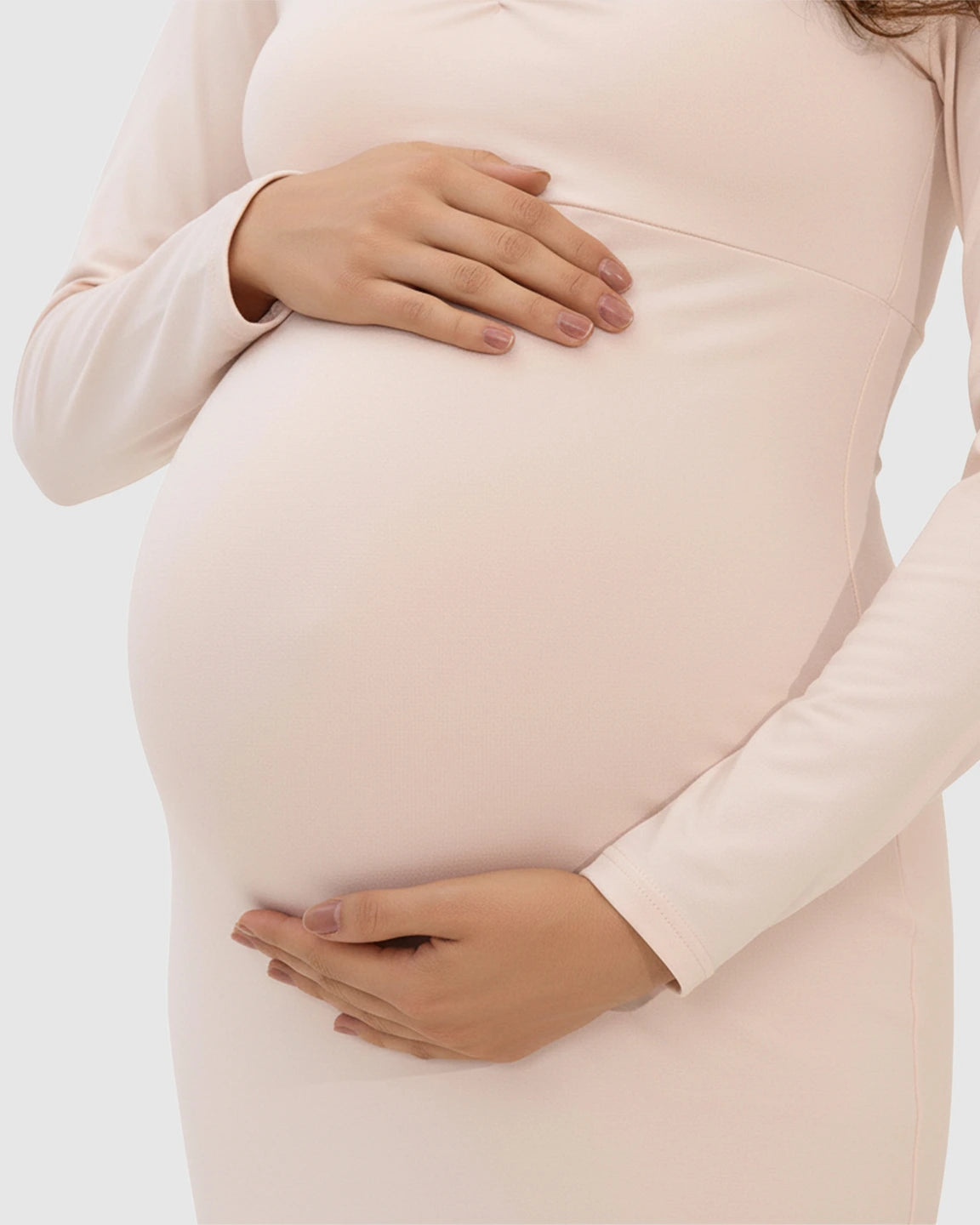 Off-Shoulder Fitted Bodice Maternity Maxi Dress