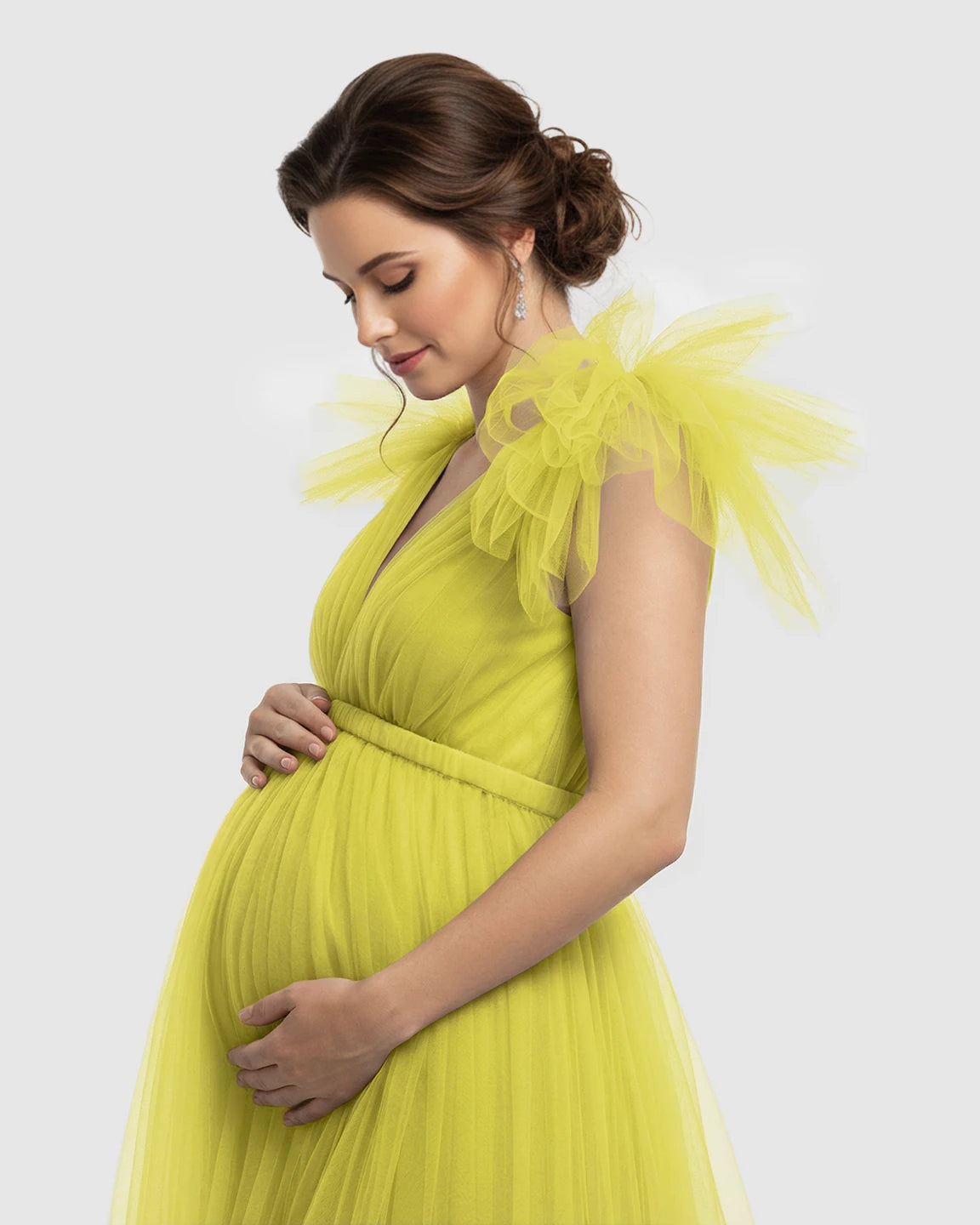 Dramatic Tulle Babydoll Maternity Photoshoot Dress