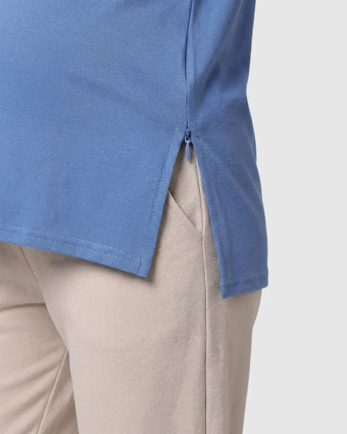 Zipper-Slits Casual Maternity Nursing T-Shirt