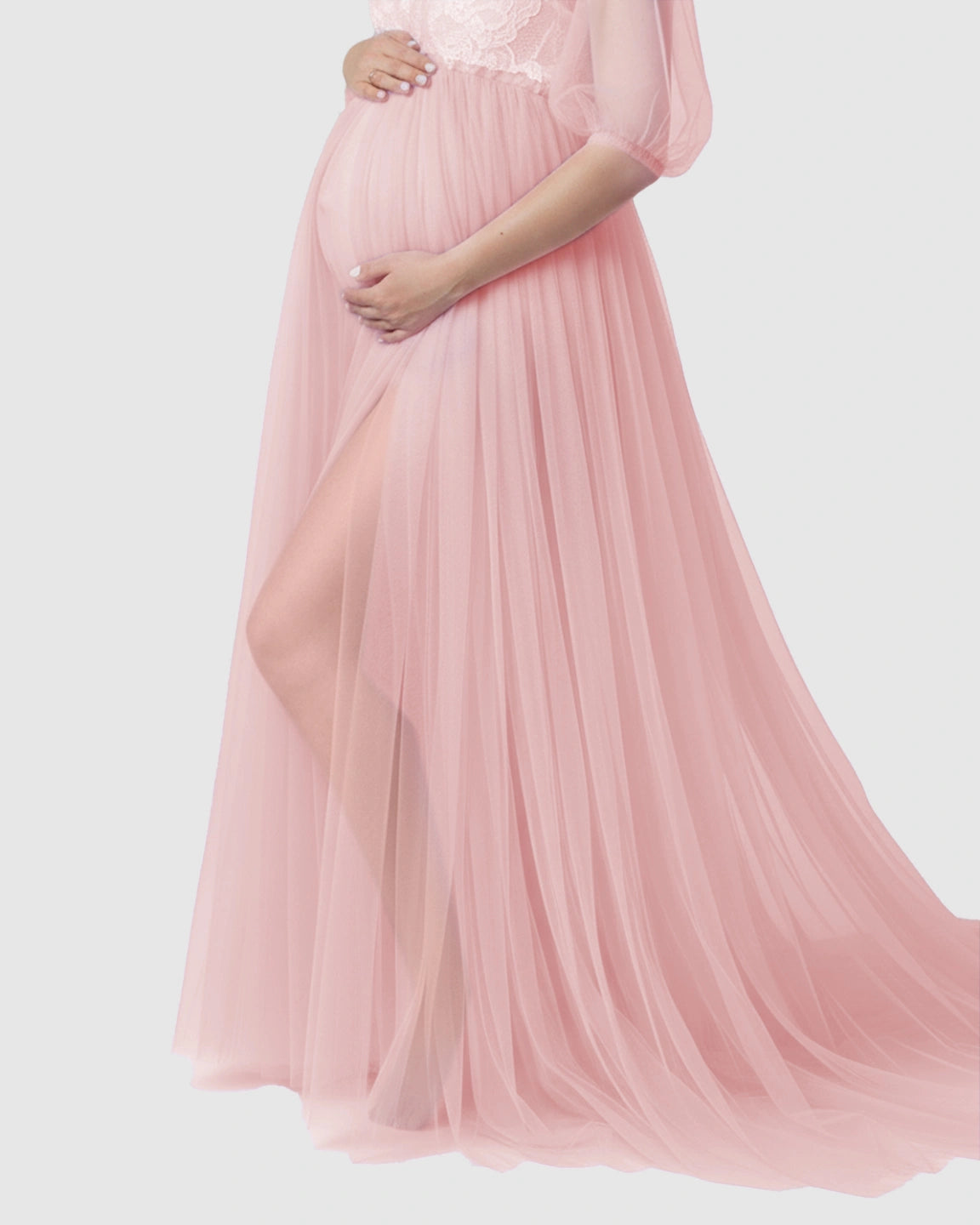 Tulle Lace Swing Trail Maternity Photoshoot Dress