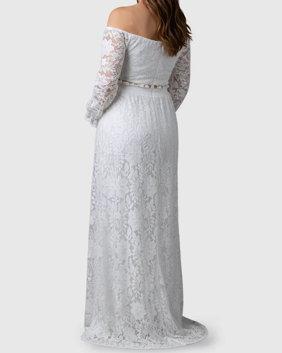 Two Piece Flowing Laced Maternity Photoshoot Dress