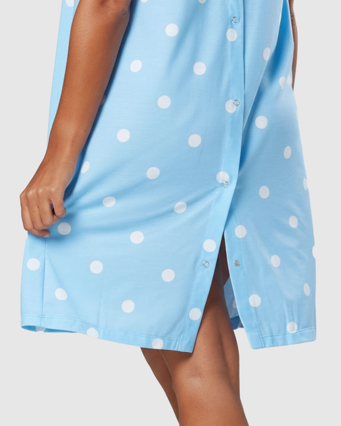 Hidden Nursing Access Polka Dot Maternity Dress