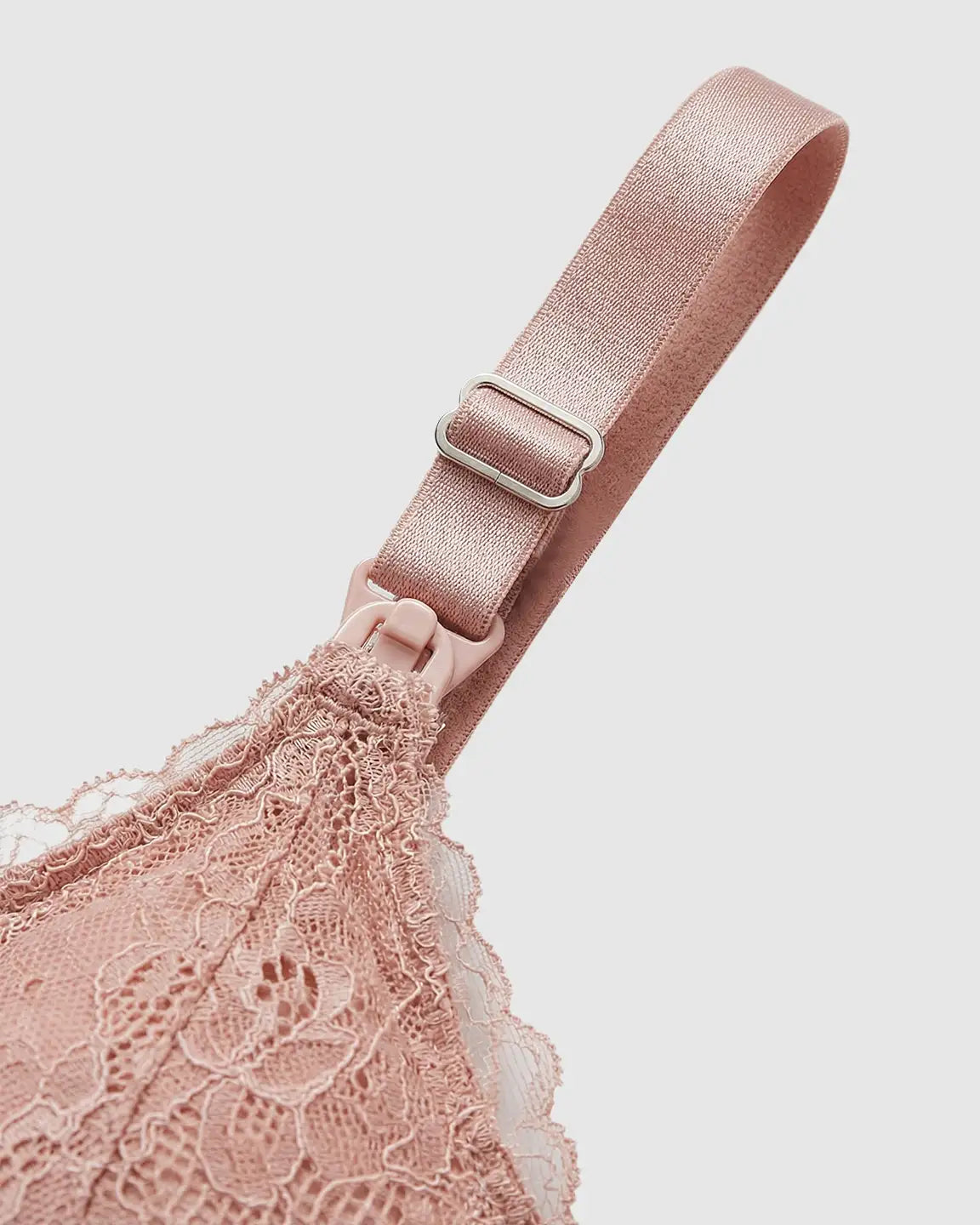 Wire-Free Embroidered Lace Nursing Bra