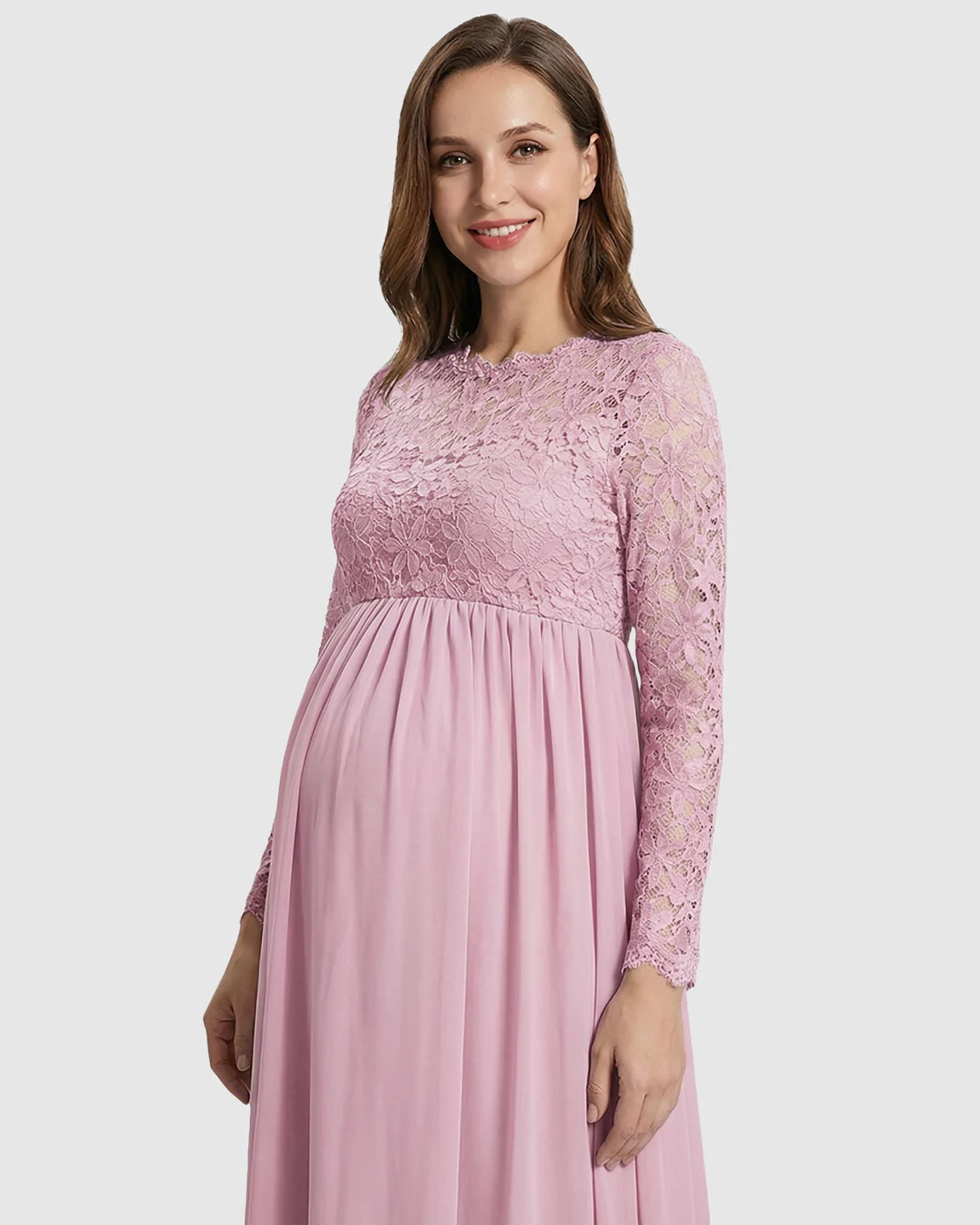 Lace Bodice Trailing Skirt Maternity Photoshoot Gown