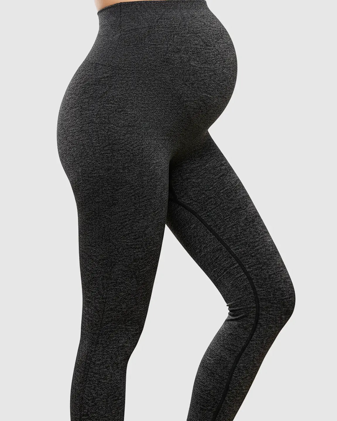 Ribbed Versatile Full Length Cut Maternity Leggings