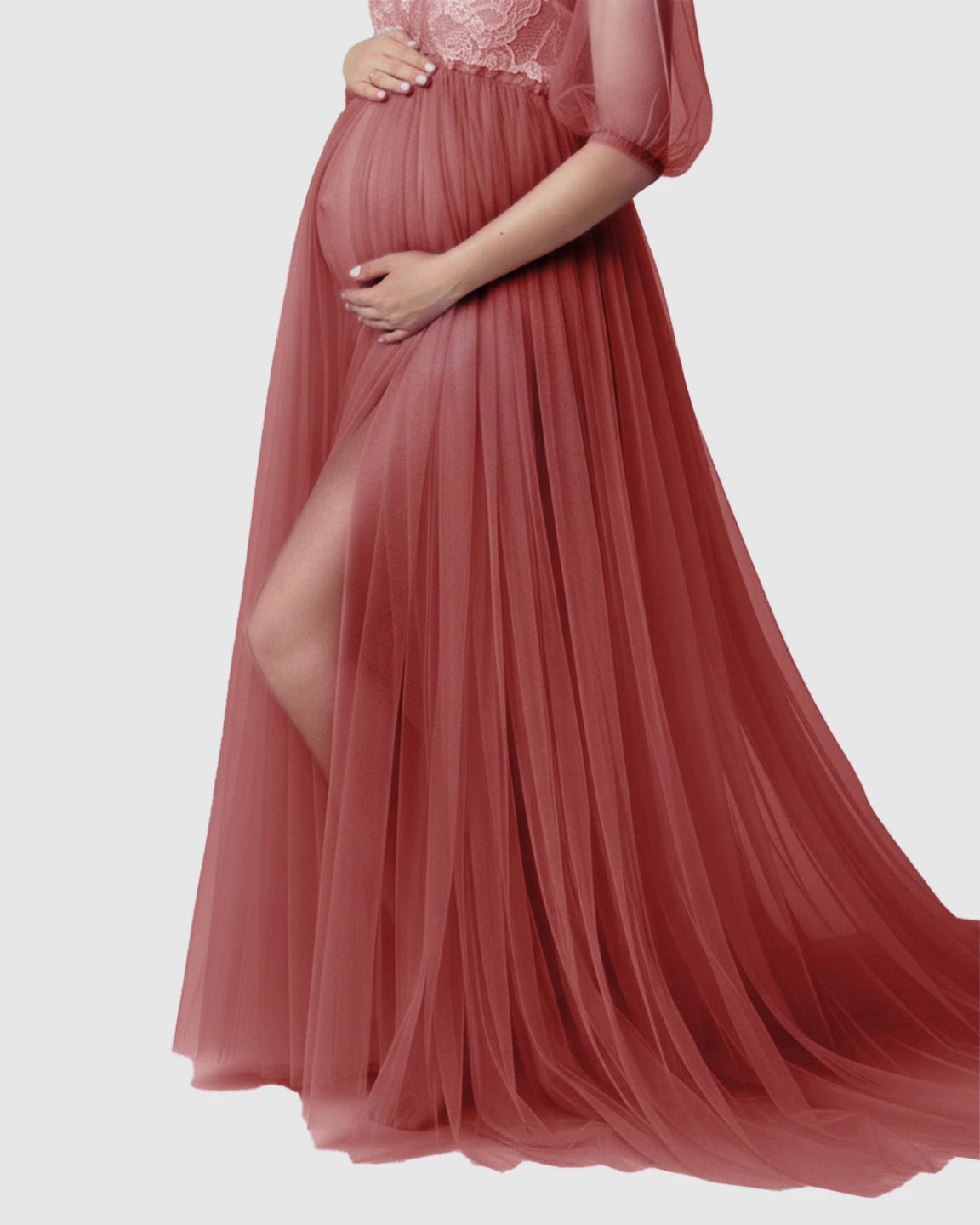 Tulle Lace Swing Trail Maternity Photoshoot Dress