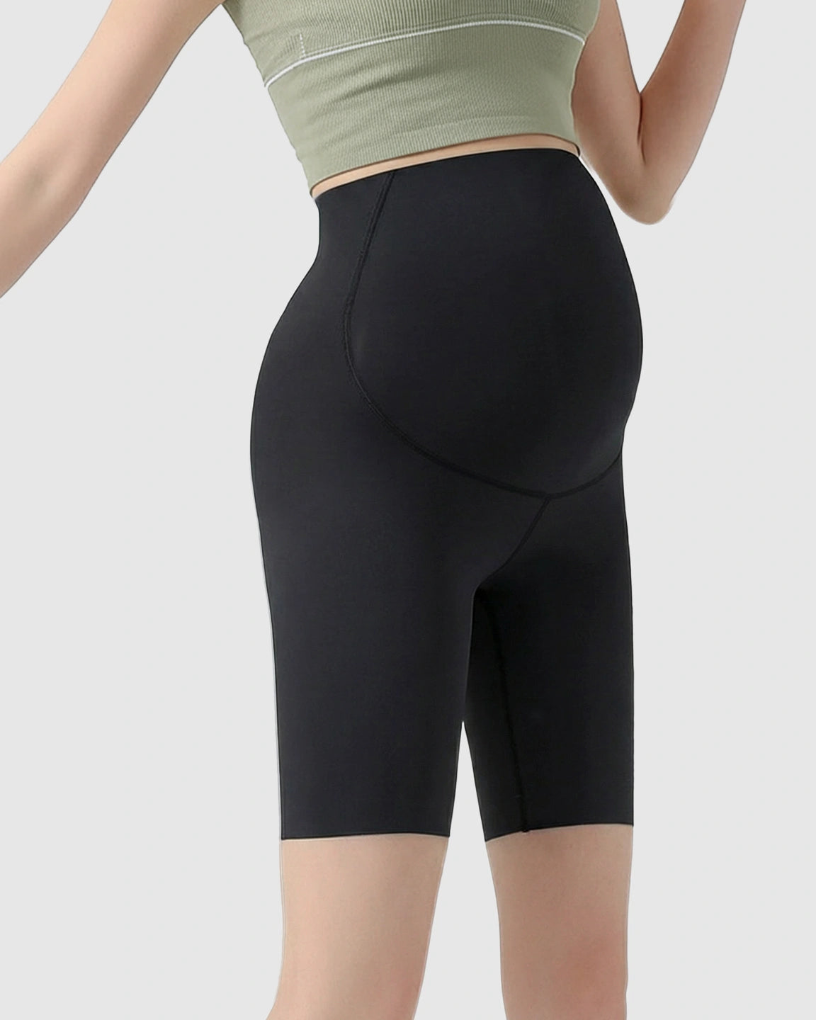 Over-Belly Seamless Design Maternity Shorts
