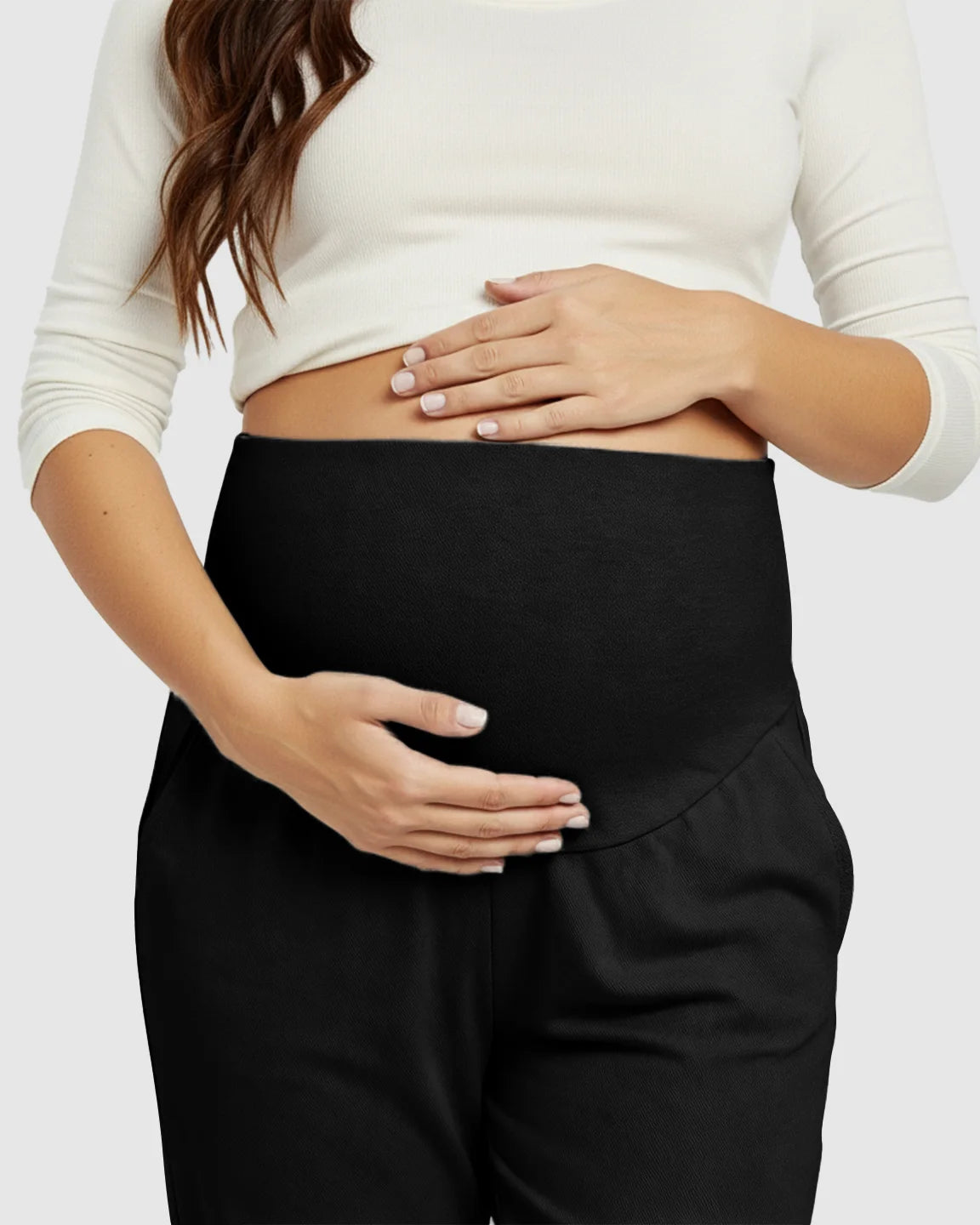 High-Waisted Maternity Capri Pants