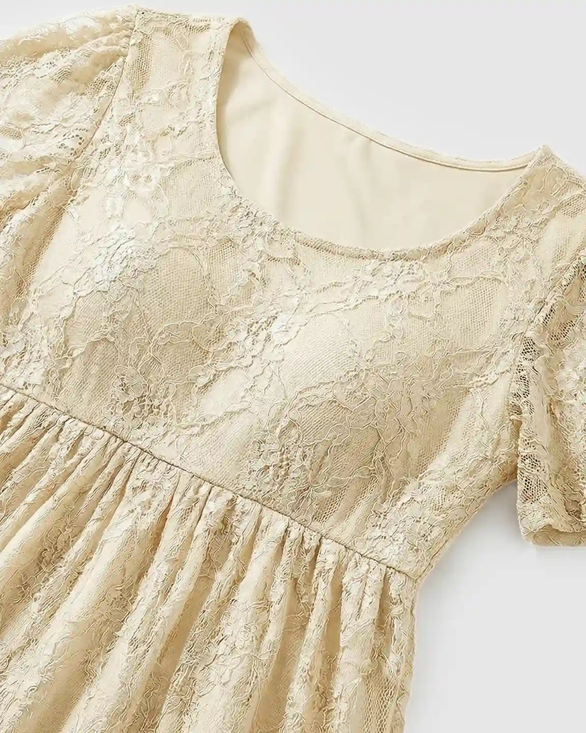 Ruffled Hem Floral Lace Maternity Photoshoot Dress