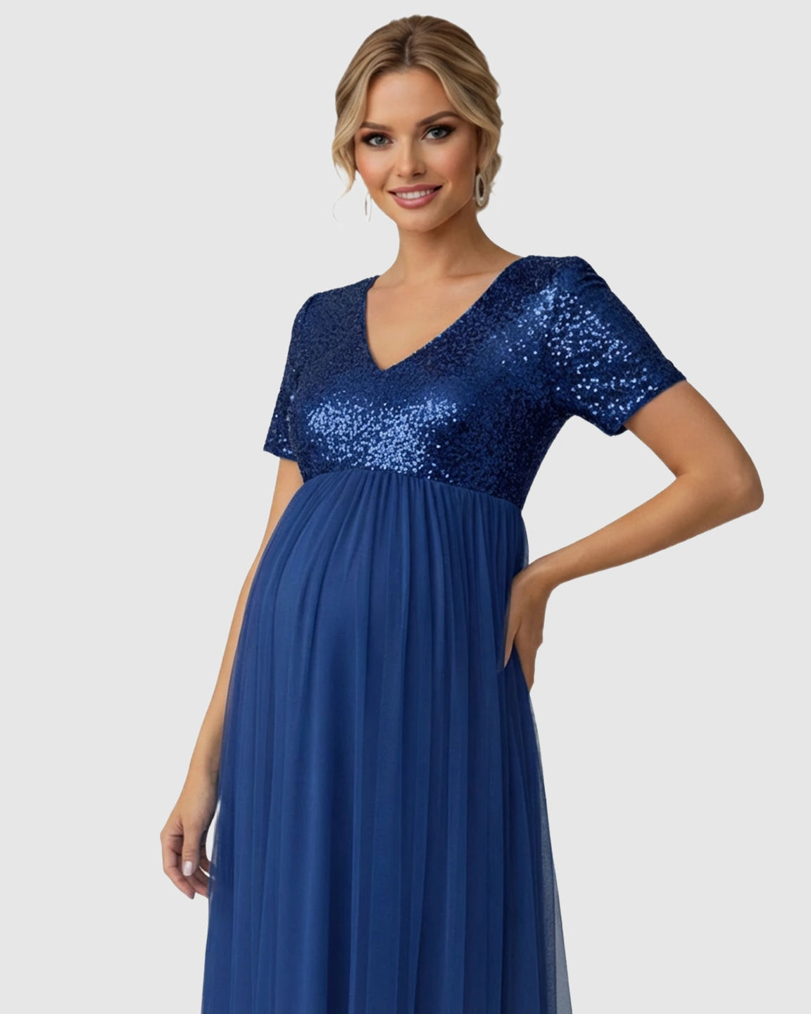 Sequin Bodice Glamorous Maternity Maxi Dress