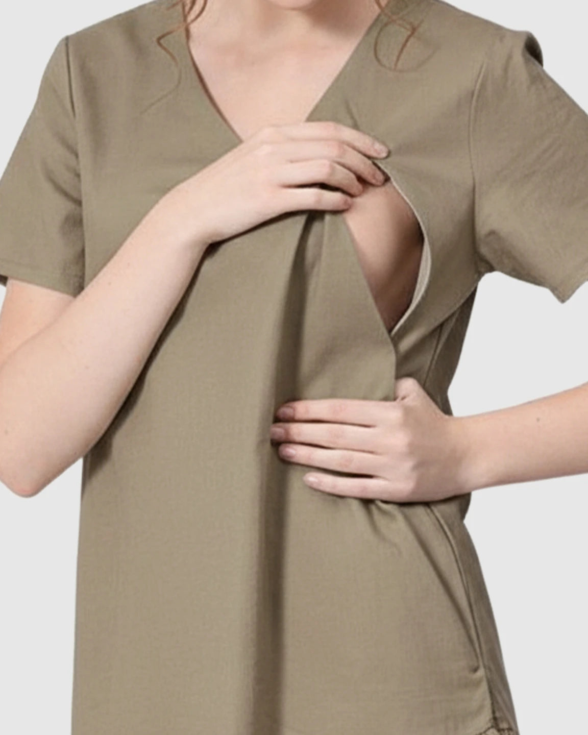 Ruffled Hem A-line Maternity & Nursing Dress