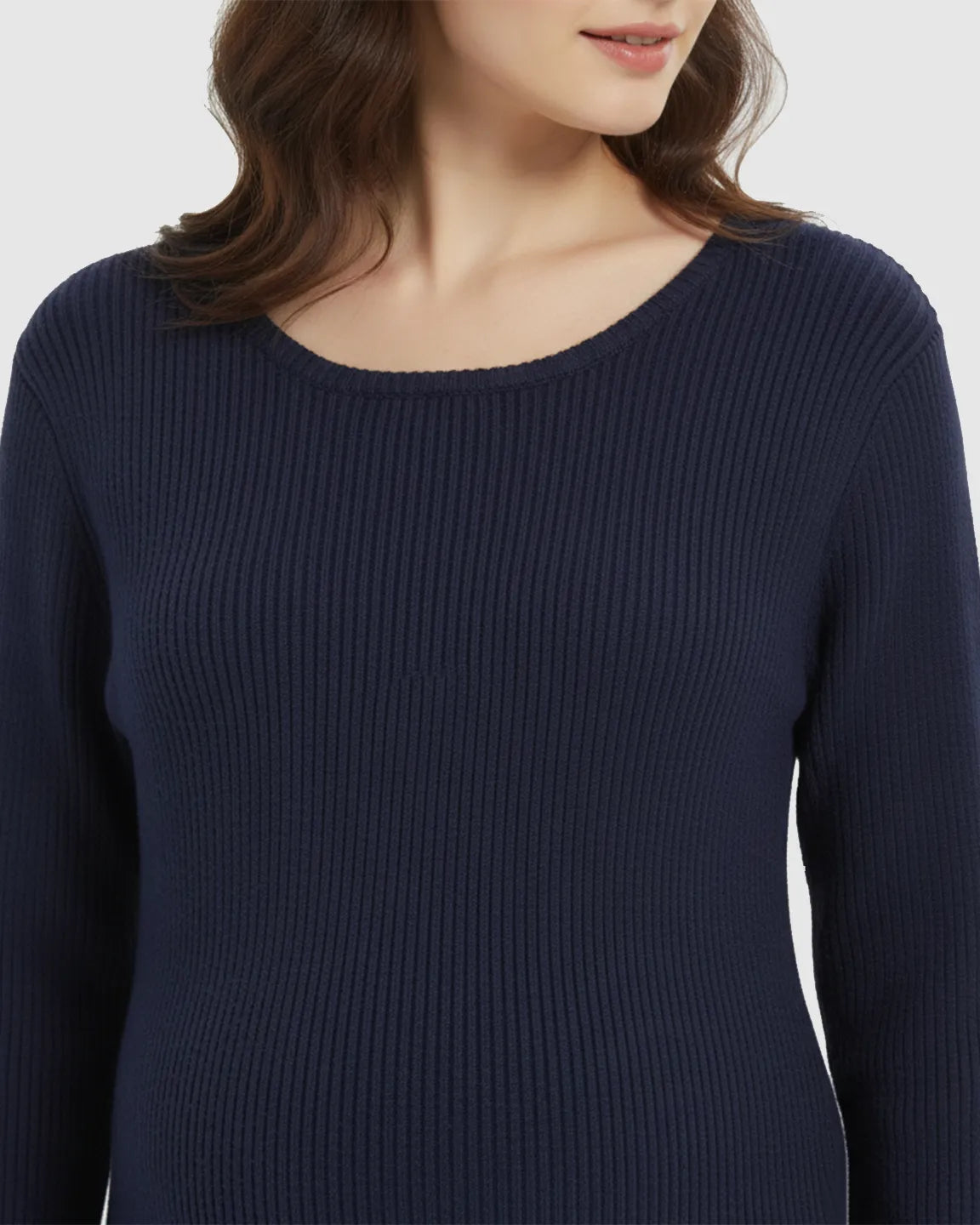 Long-Sleeve Bodycon Maternity Sweater Midi Dress