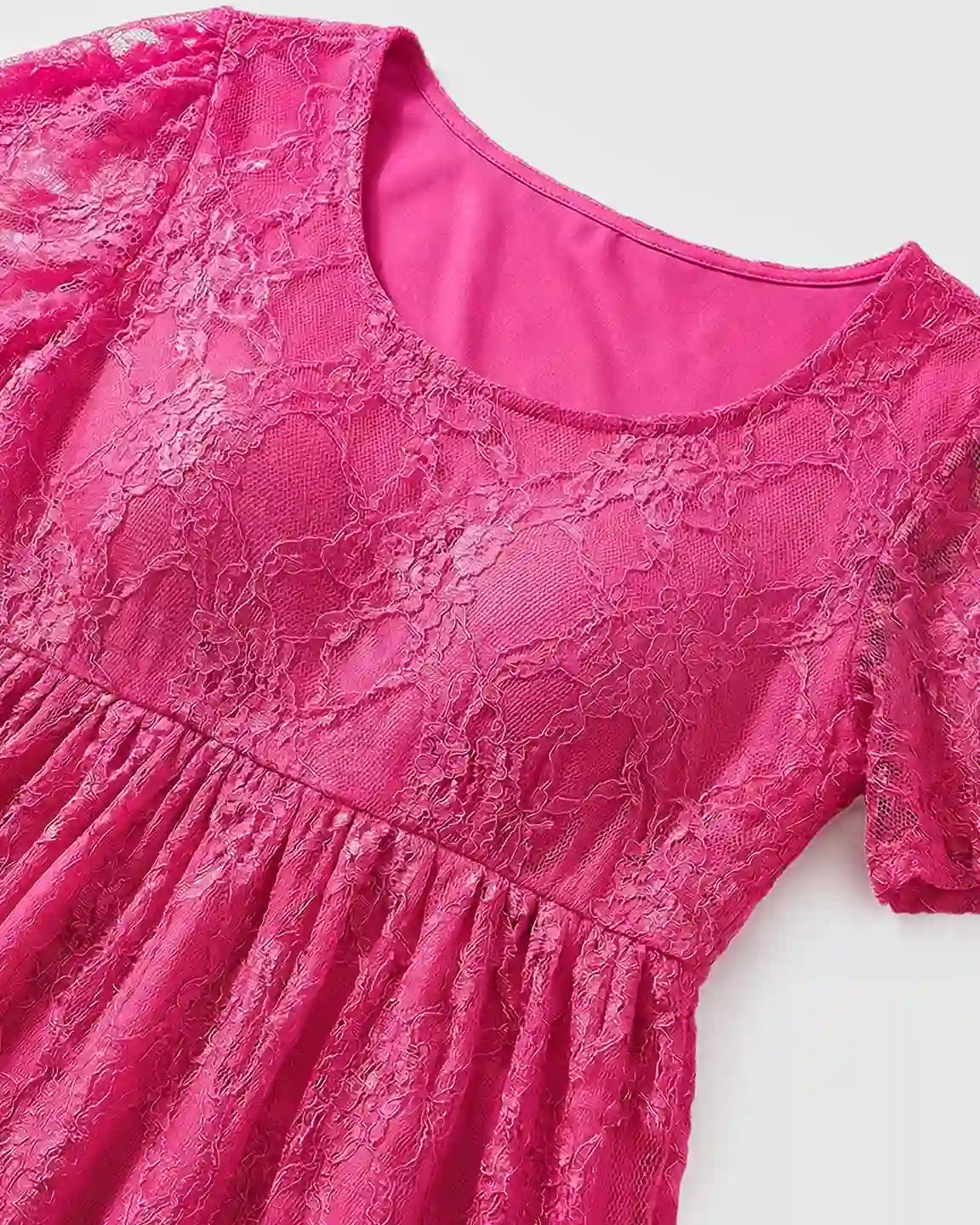 Ruffled Hem Floral Lace Maternity Photoshoot Dress