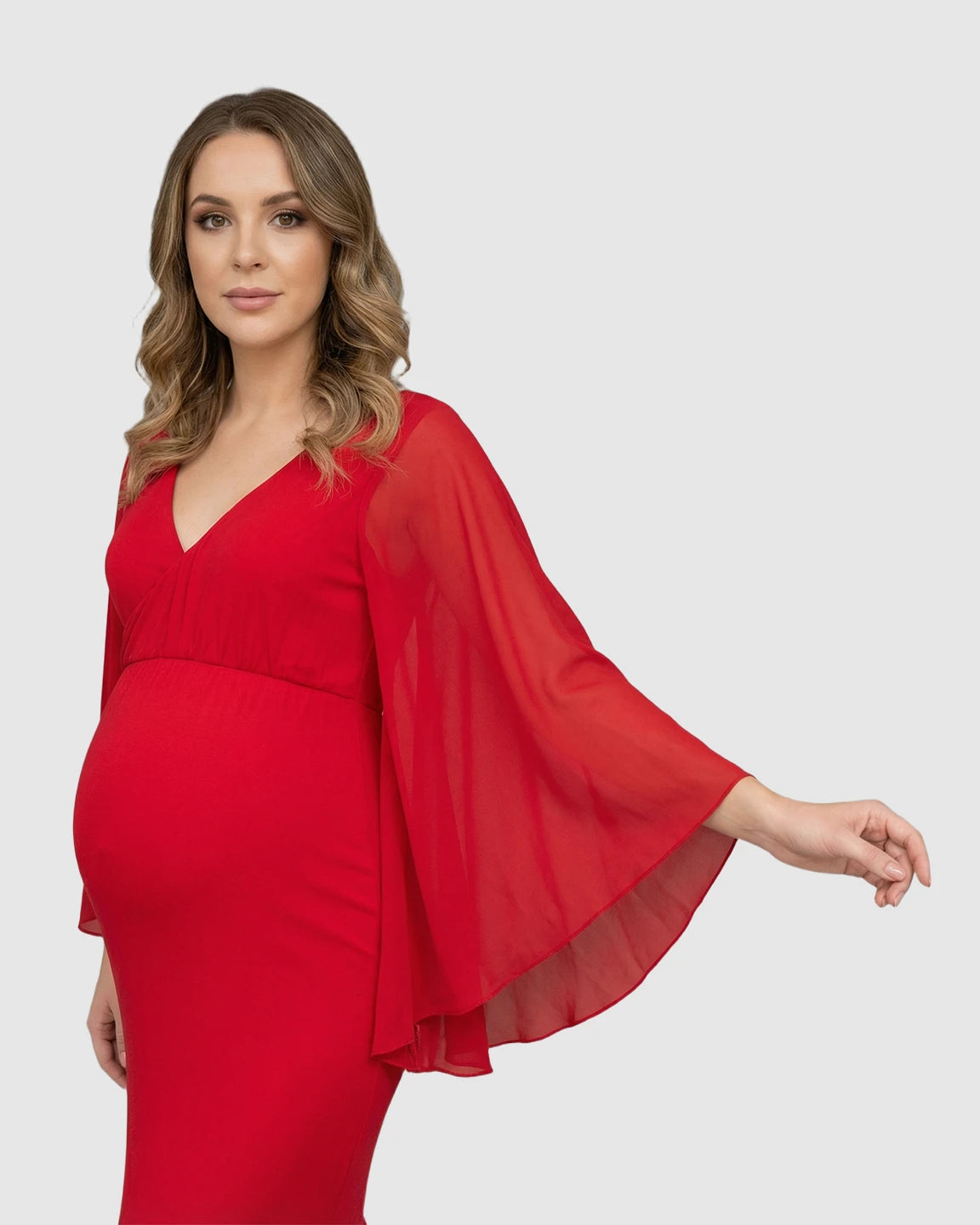 Trailing Hem Elegant Maternity Photoshoot Gown