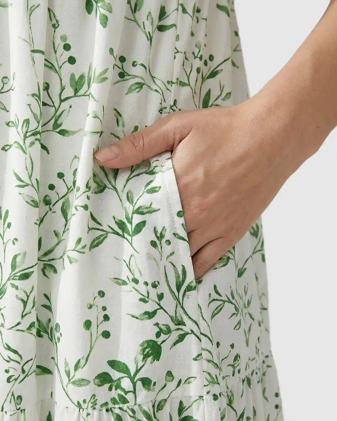 Empire Waist Tiered Maternity Midi Dress