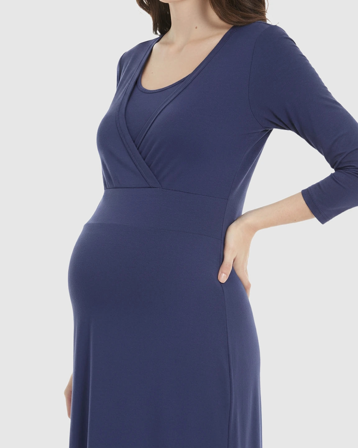 Wrap-Front Nursing Access Everyday Maternity Dress