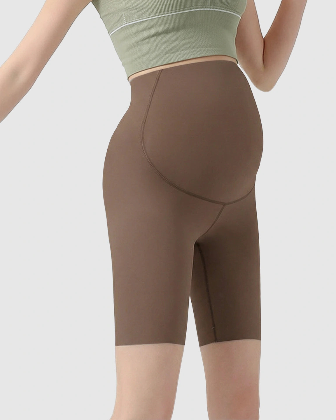 Over-Belly Seamless Design Maternity Shorts