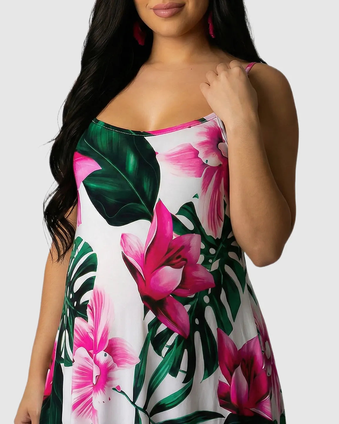 Tropical Floral Sling Maternity Maxi Dress