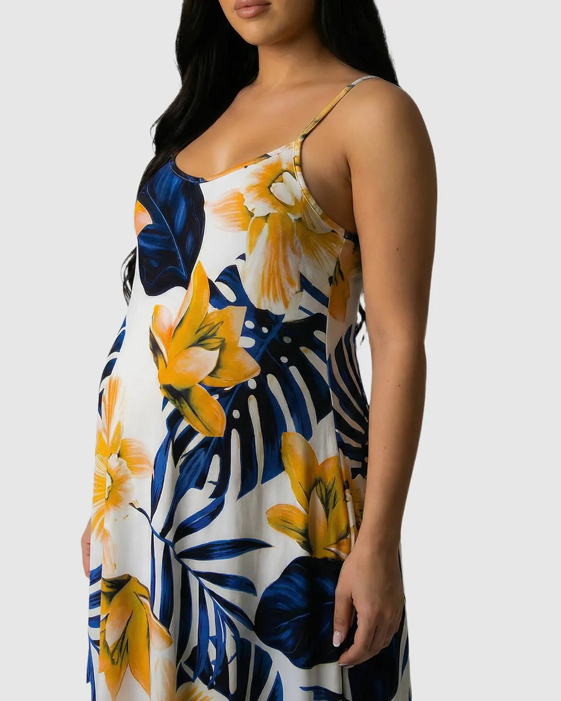 Tropical Flowy Maternity Maxi Dress