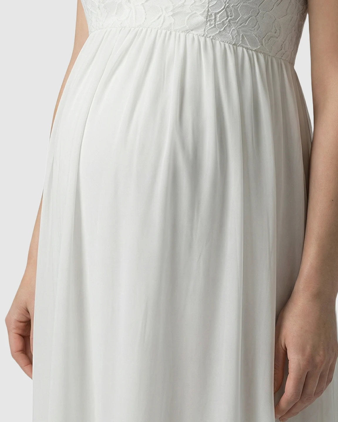 Lace-Chiffon Romantic Maternity Maxi Dress