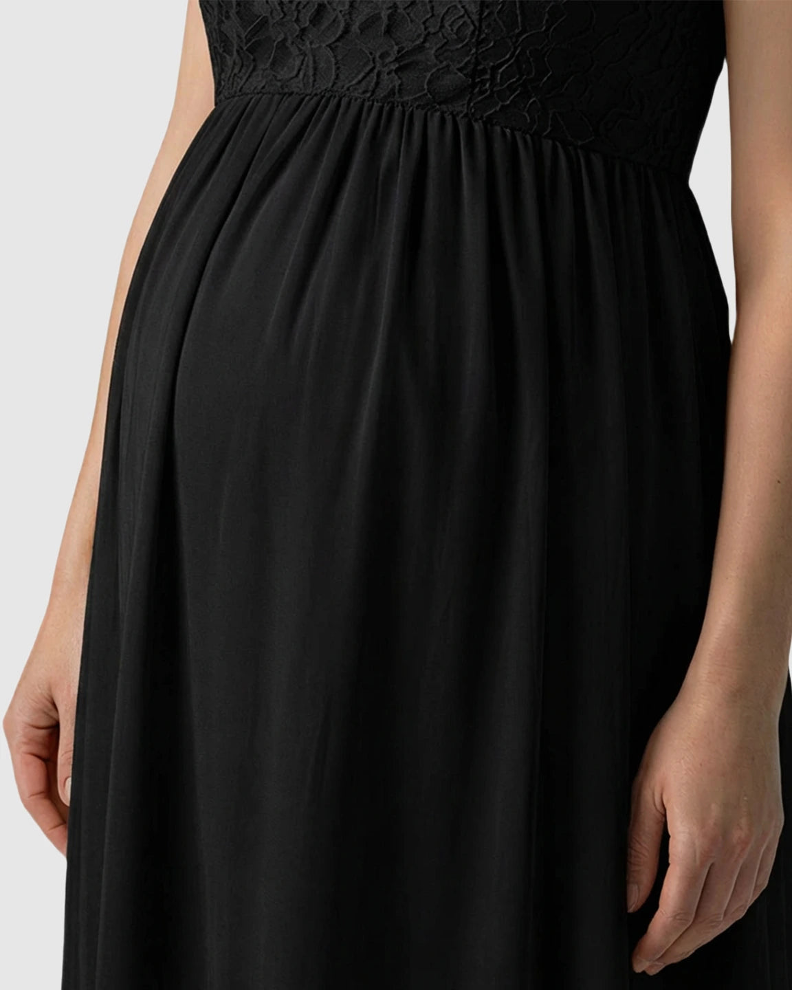 Lace-Chiffon Romantic Maternity Maxi Dress