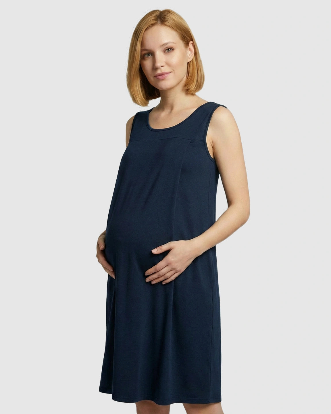 Discreet Nursing Opening Casual Maternity Midi Dress