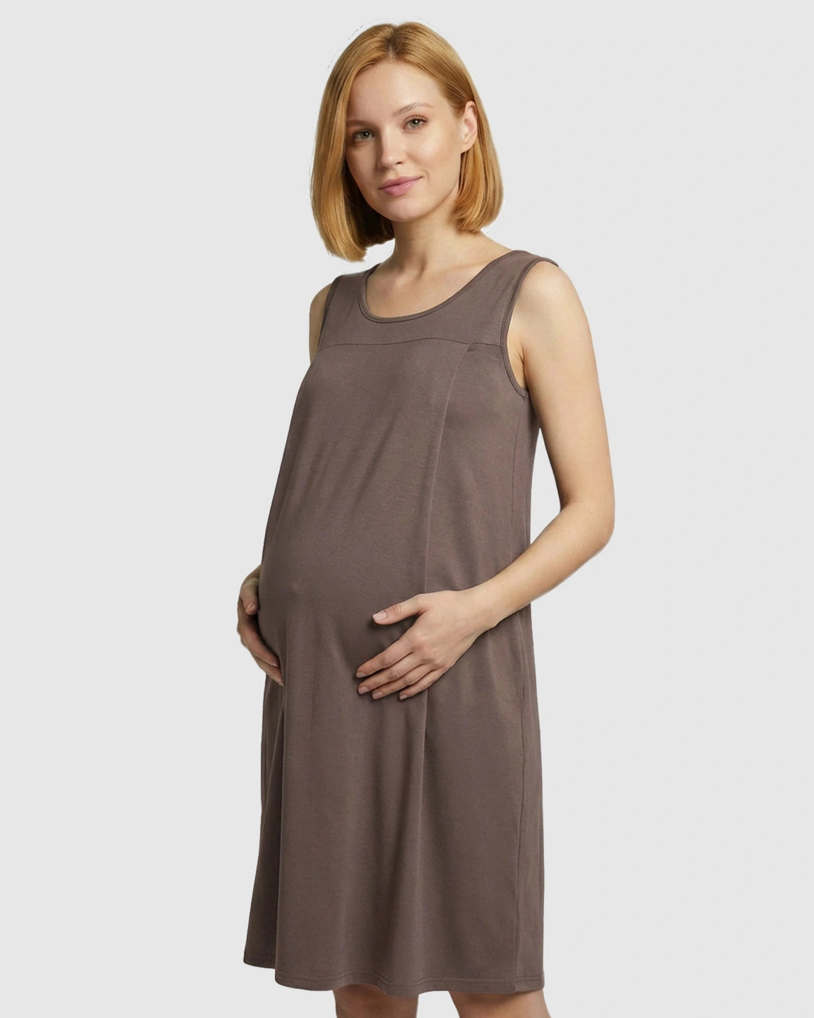 Discreet Nursing Opening Casual Maternity Midi Dress