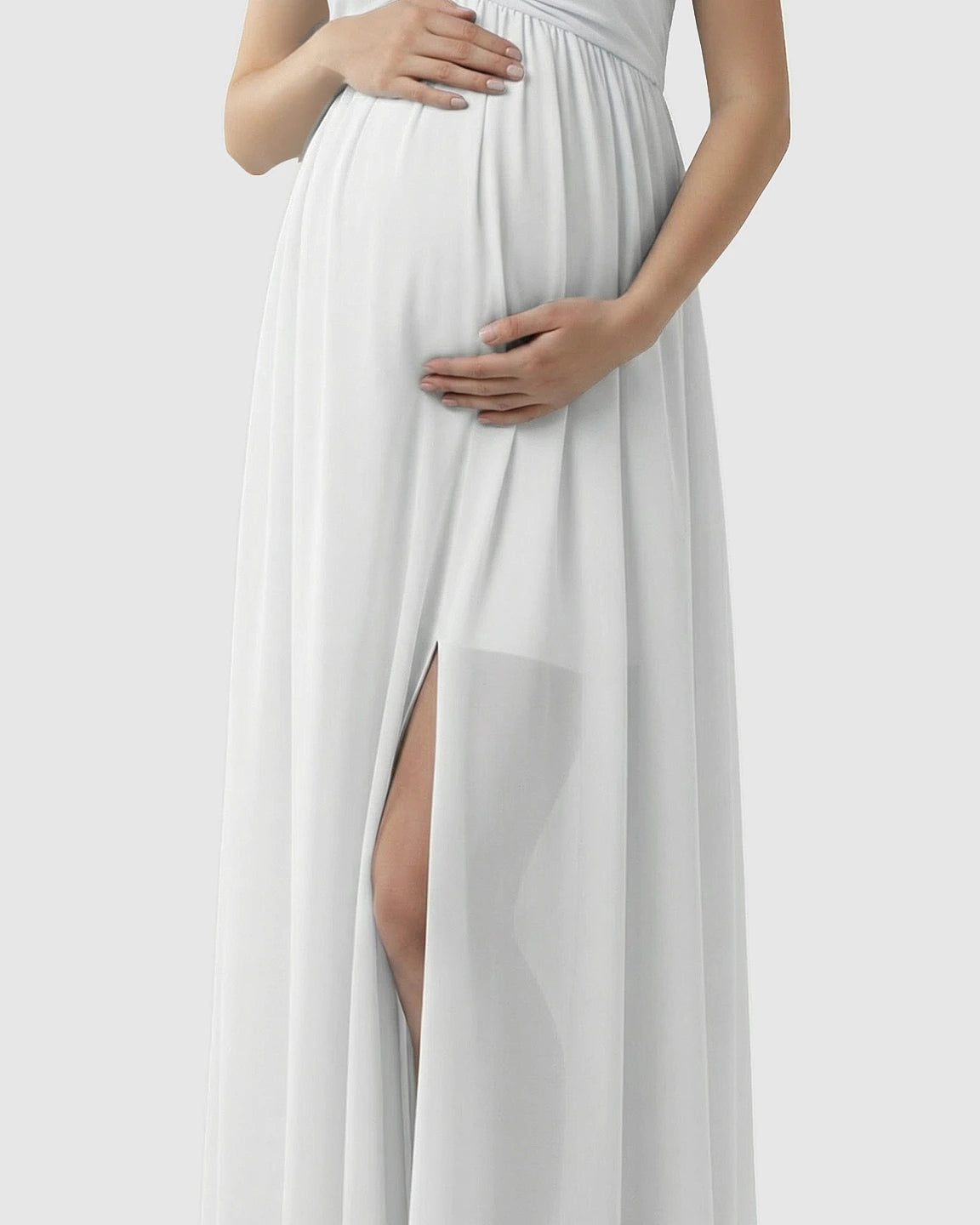 Strapless Chiffon Train Maternity Gown