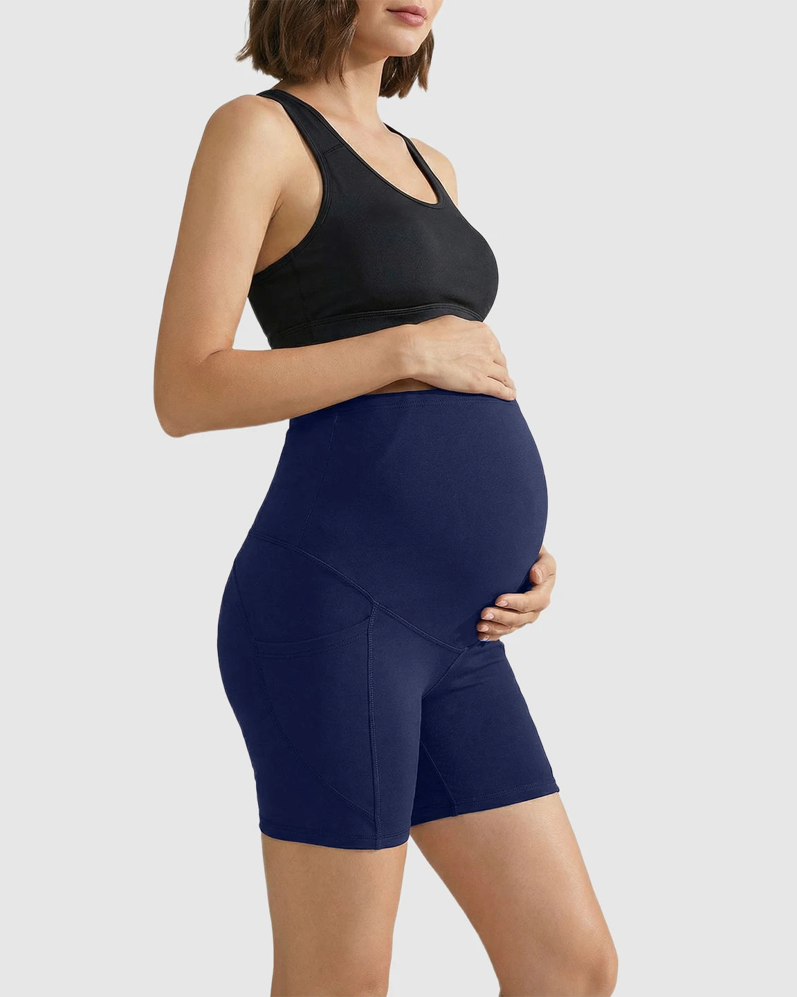 High-Waist Supportive Maternity Shorts