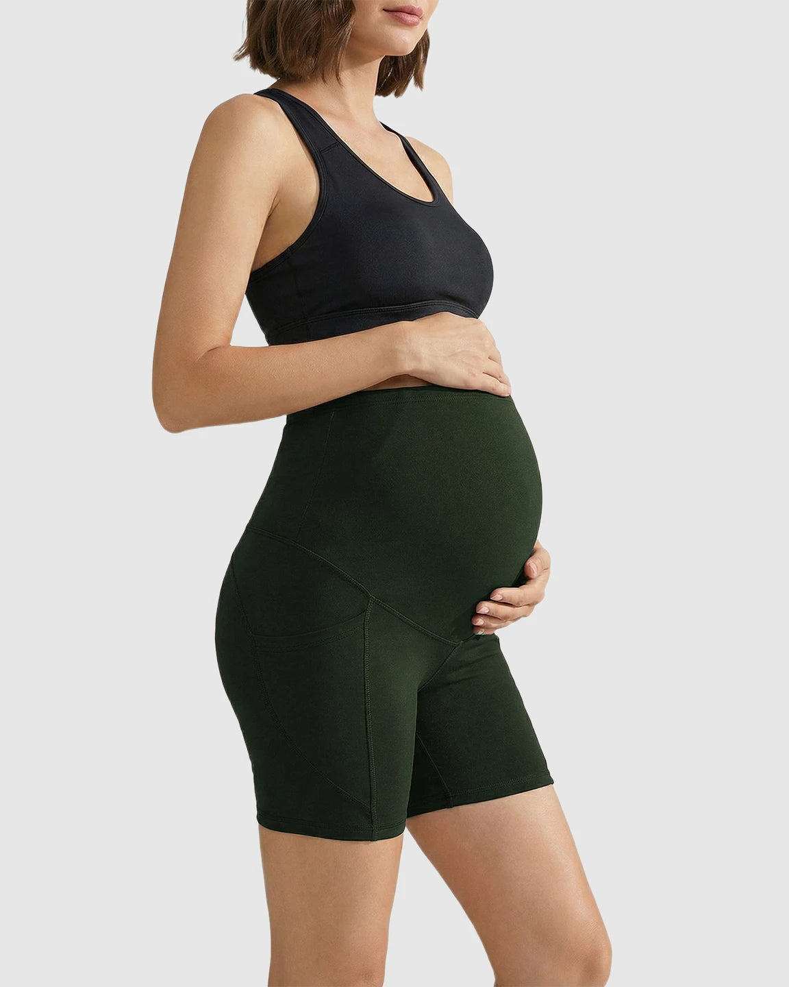 High-Waist Supportive Maternity Shorts