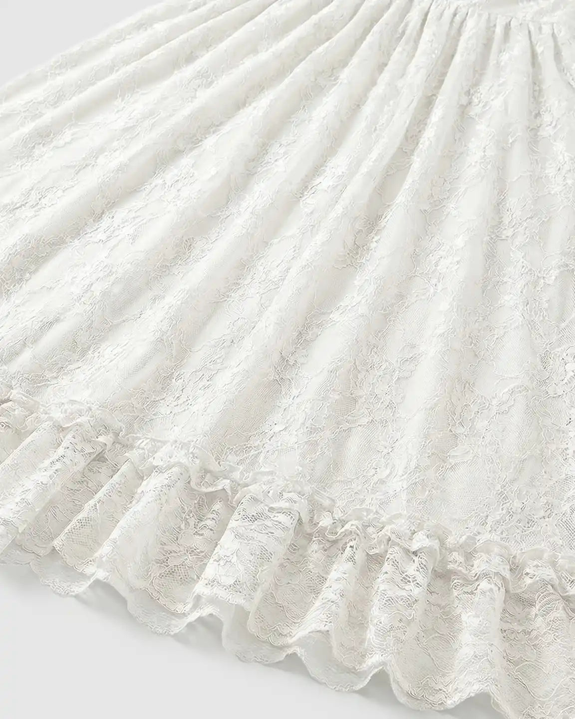 Ruffled Hem Floral Lace Maternity Photoshoot Dress