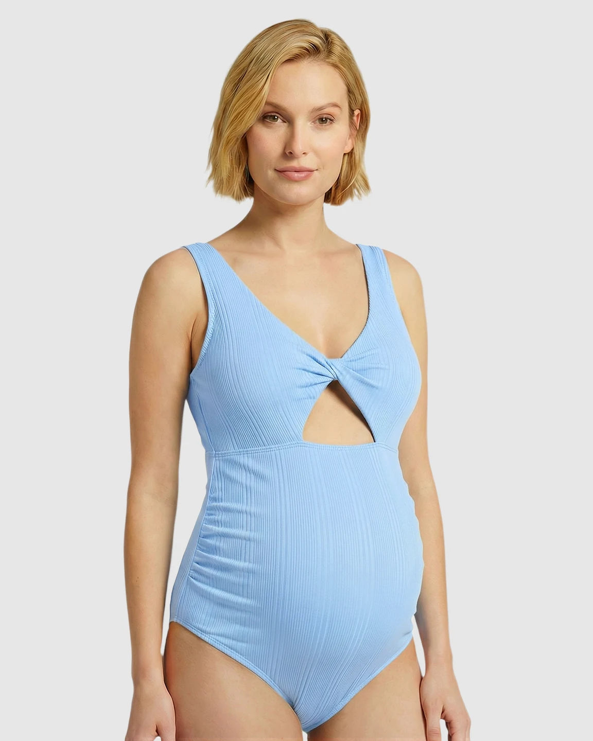 Bow Tie-Back Cutout Maternity Swimsuit