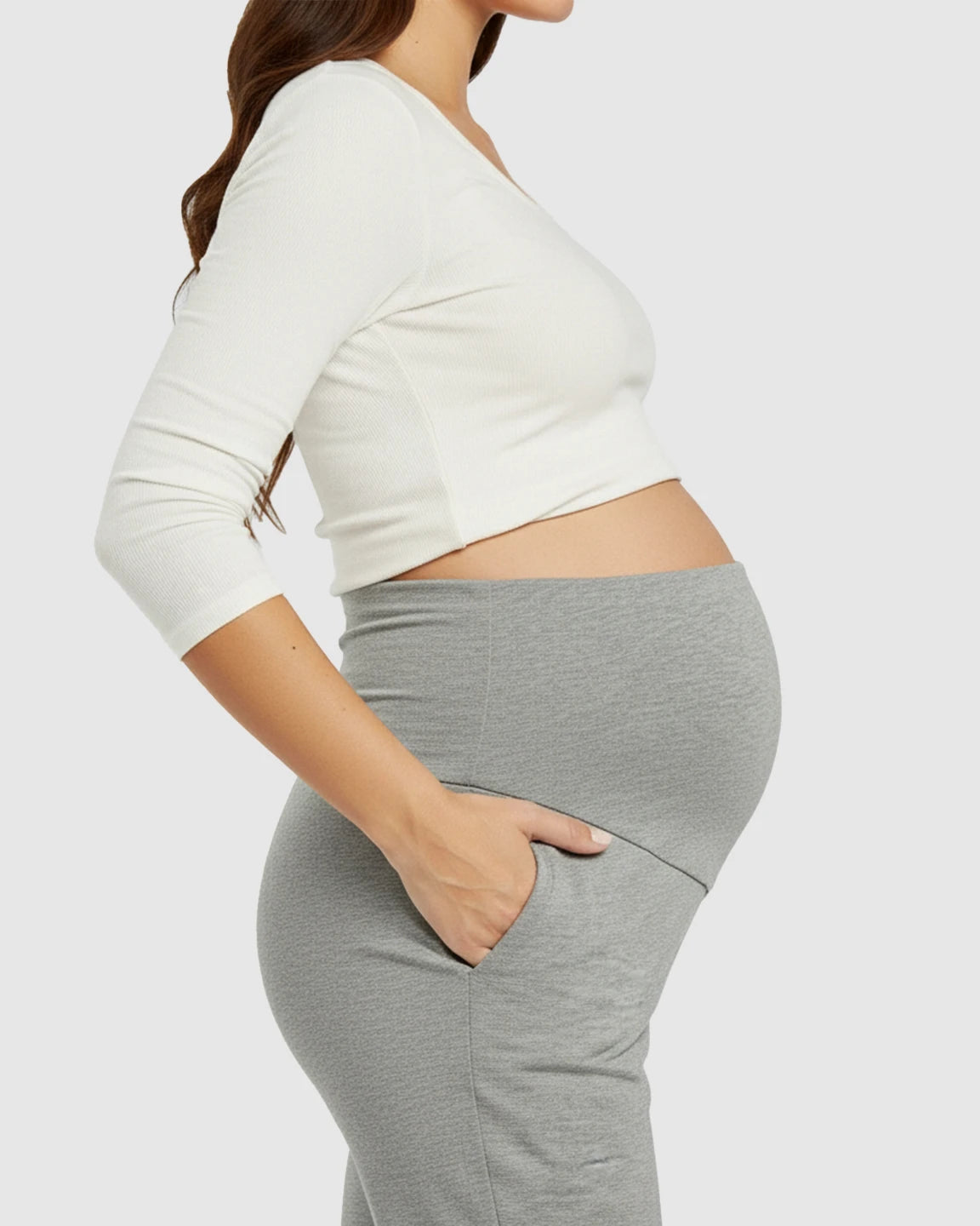 High-Waisted Maternity Capri Pants
