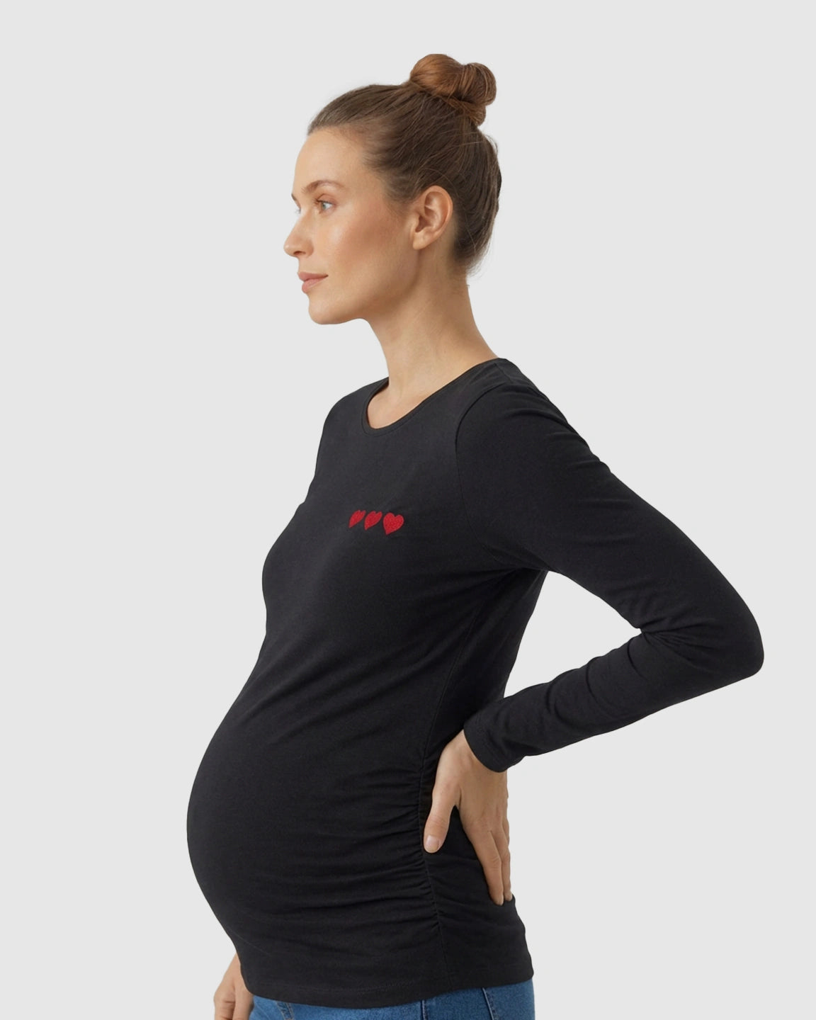 Heart Graphic Fitted Maternity Top