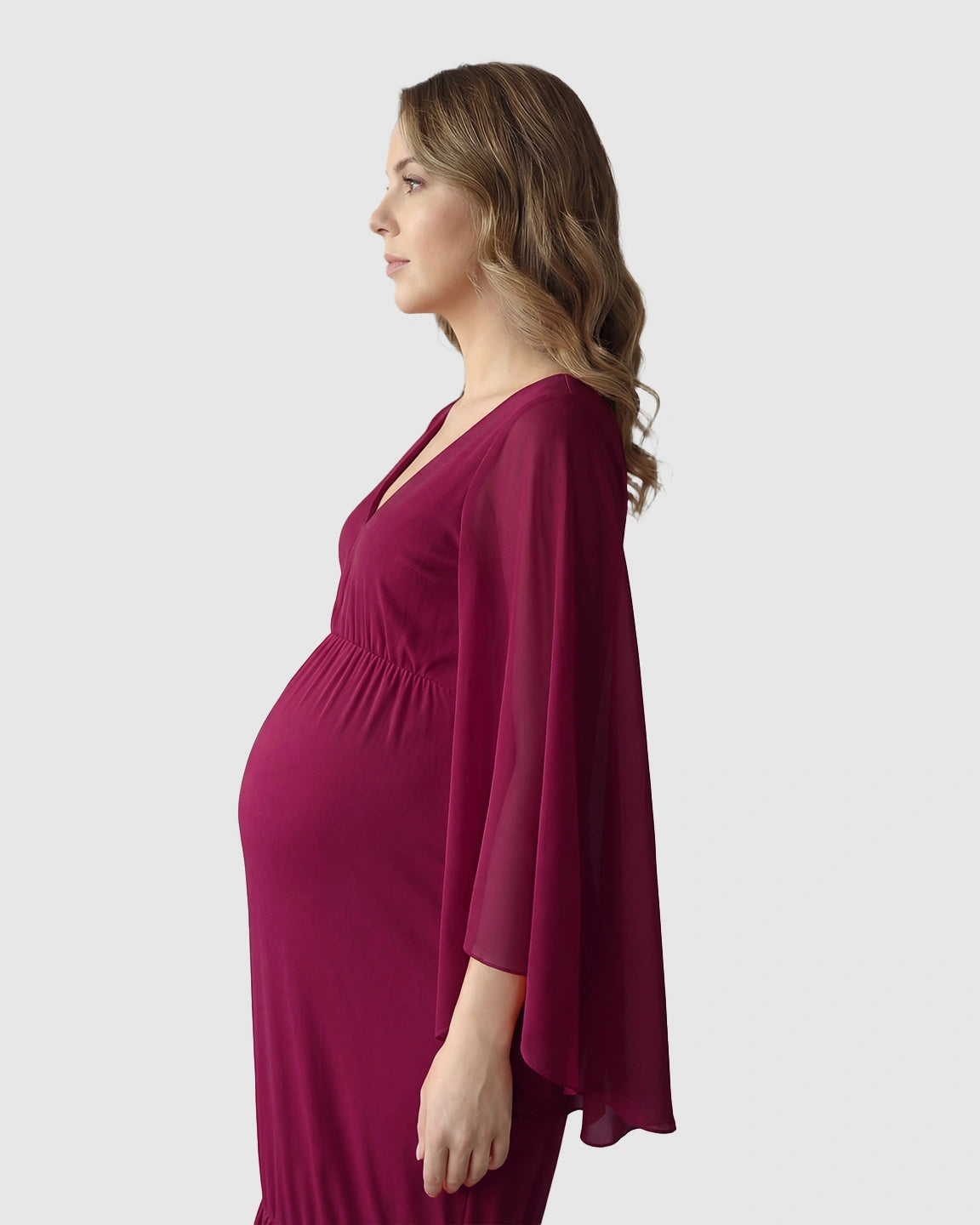 Trailing Hem Elegant Maternity Photoshoot Gown