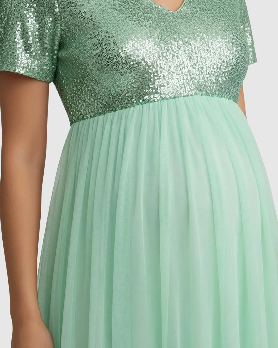 Sequin Bodice Glamorous Maternity Maxi Dress