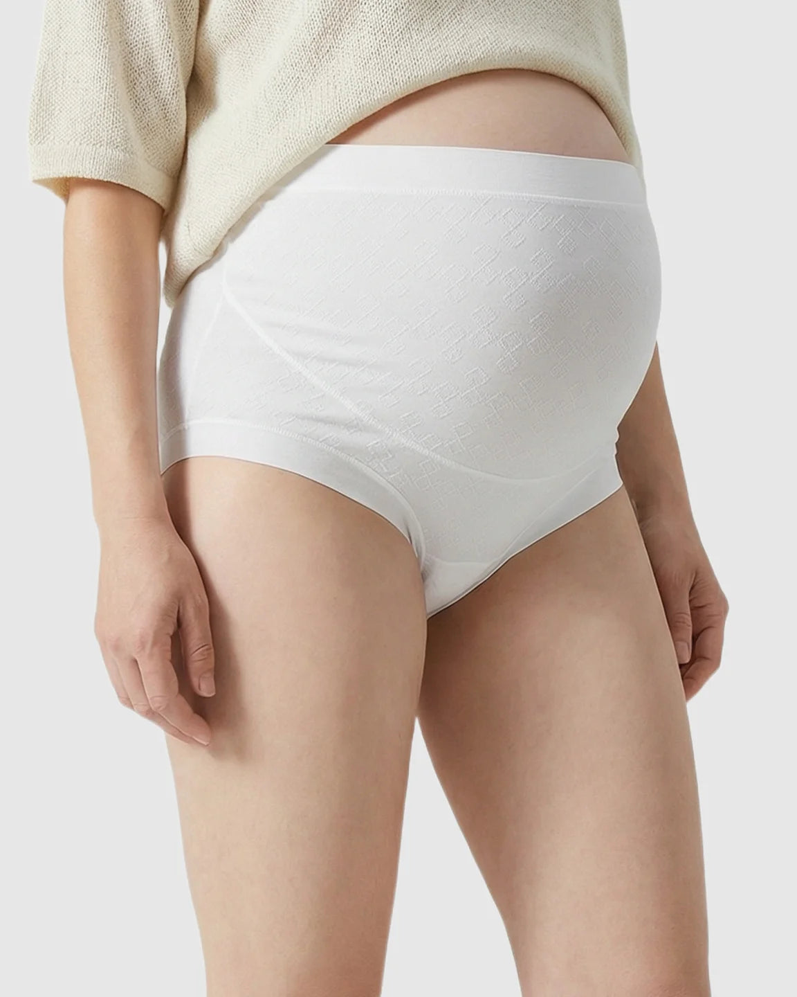 Mid-Waist Jacquard Texture Maternity Underwear
