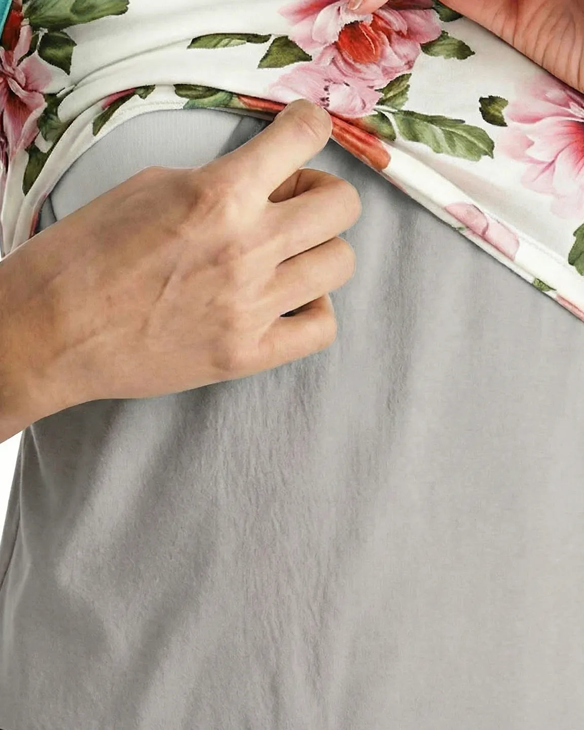 Patchwork Sleeveless Tunic Nursing Vest